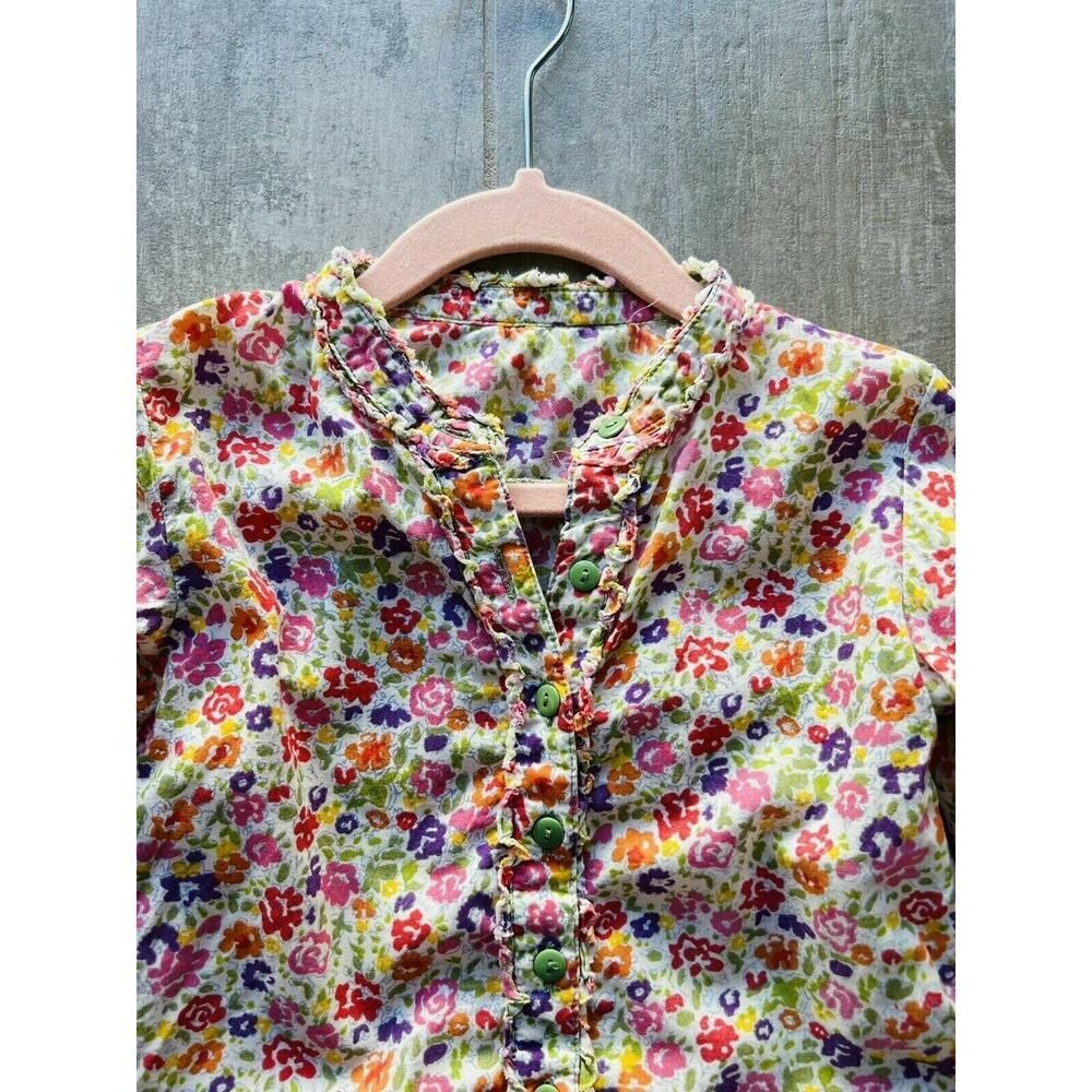 MARKS & SPENCER Toddler Girl Designer Floral Button Front Blouse Top 2-3 Years